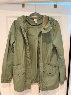 Olive Green Kids Hooded Jacket - No Brand
